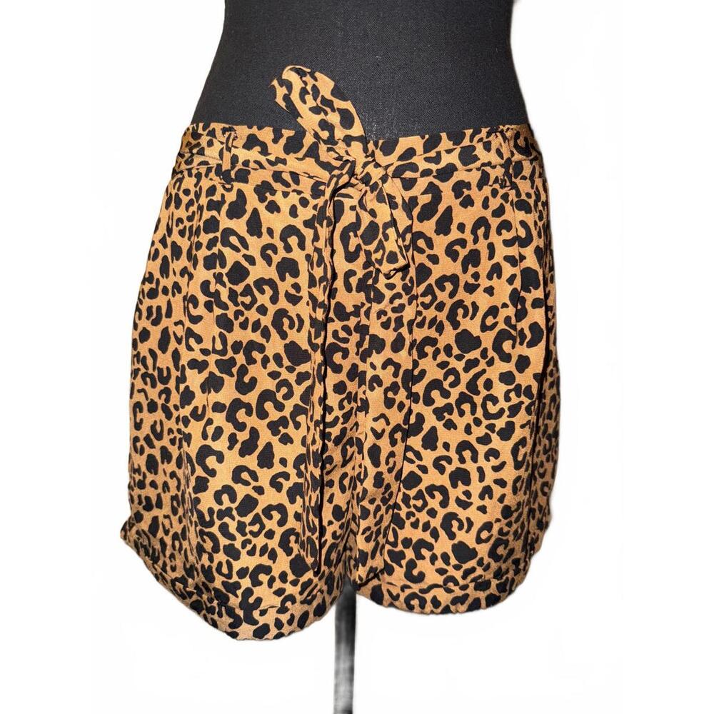 Sienna Sky Large Leopard Print Shorts Banded Waist